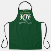 Tablier Joyeux Noël Nom du script Cool Rustic Green (Recto)