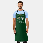 Tablier Joyeux Noël Nom du script Cool Rustic Green (Porté)