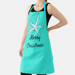 Tablier Joyeux Noël Pastel Turquoise Blue Beach Starfish