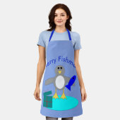 Tablier Joyeux Noël Pêche Penguin Custom (Porté)