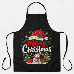 Tablier Joyeux Noël Père Noël rouge bonhomme de neige Lumi