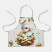 Tablier Joyeux Noël Petit Canard Tangé Dans Les Lumières (Recto)