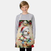 Tablier Joyeux Noël Petit Canard Tangé Dans Les Lumières (Porté)