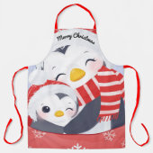 Tablier Joyeux Noël Pingouins (Recto)