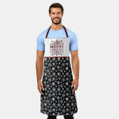 Tablier Joyeux Noël plaid flocon Apron (Porté)