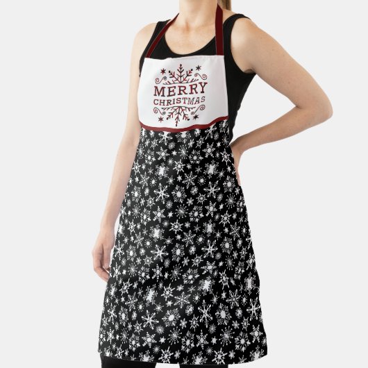 Tablier Joyeux Noël plaid flocon Apron (Insitu)