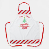 Tablier Joyeux Noël Rouge & blanc Sucre de canne (Recto)