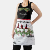 Tablier Joyeux Noël Rouge Casquette Buffaloe Gnomes Plaid (Insitu)