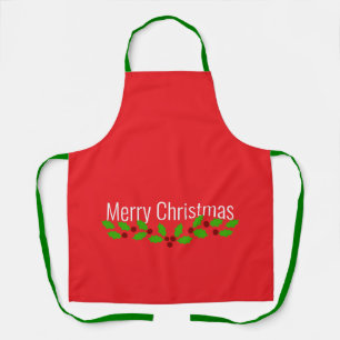 Tablier Joyeux Noël, rouge de fêtes,