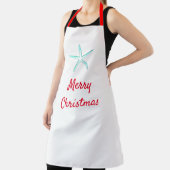 Tablier Joyeux Noël Rouge Turquoise bleu Starfish Cadeau 2 (Insitu)
