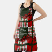 Tablier Joyeux Noël Rouge Vert Plaid (Insitu)