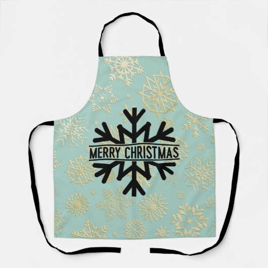 Tablier Joyeux Noël Snowflakes (Recto)