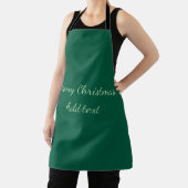 Tablier Joyeux Noël vert fond simple solo fête (Insitu)