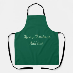 Tablier Joyeux Noël vert fond simple solo fête