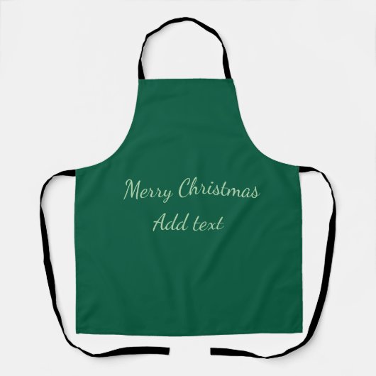 Tablier Joyeux Noël vert fond simple solo fête (Recto)