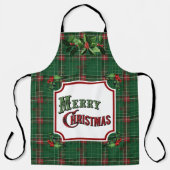 Tablier Joyeux Noël vert Plaid (Recto)