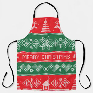 Tablier Joyeux Noël : vintage motif festif.