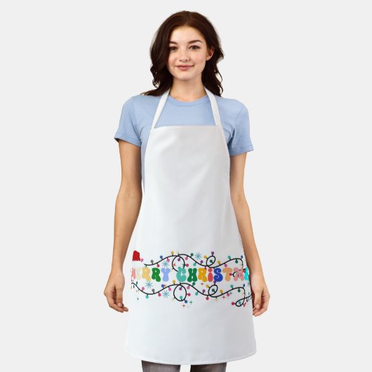 Tablier Joyeux Noël x masse, rennes, santa claus (Porté)