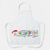 Tablier Joyeux Noël x masse, rennes, santa claus (Recto)