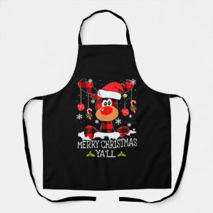 Tablier Joyeux Noël Ya ll Buffalo Red Plaid Reindeer S