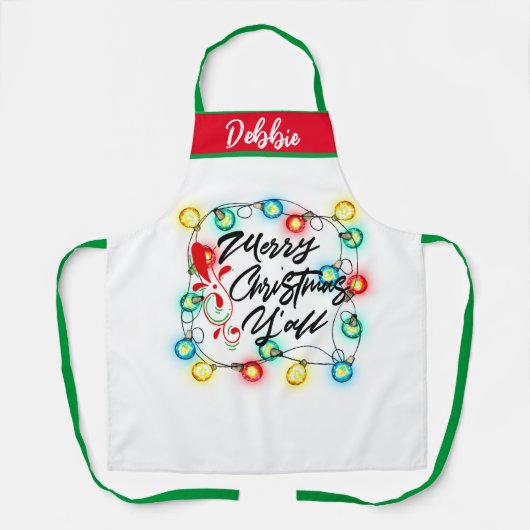 Tablier Joyeux Noël Y'all Joyeux Noël (Recto)