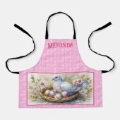 Tablier Joyeux Oeufs de la colombe de Pâques Nom Personnal (Recto)