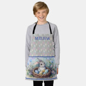 Tablier Joyeux Oeufs Lapin De Pâques Nom Personnaliser. (Porté)