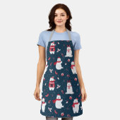 Tablier Joyeux Ours polaire de Noël (Porté)