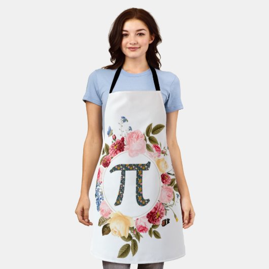 Tablier  Joyeux Pi Day Funny Belles Fleurs pour femmes (Porté)