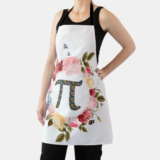 Tablier  Joyeux Pi Day Funny Belles Fleurs pour femmes (Insitu)