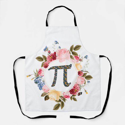 Tablier  Joyeux Pi Day Funny Belles Fleurs pour femmes (Recto)