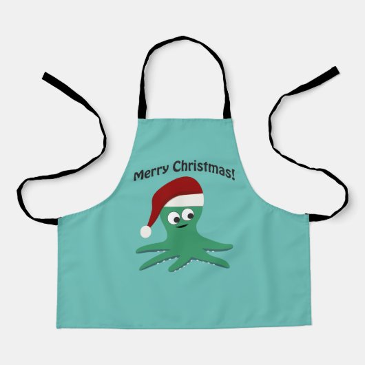 Tablier Joyeux poulpe de Noël (Recto)