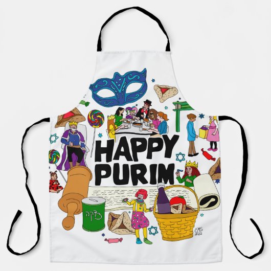 Tablier Joyeux Purim Apron (Recto)