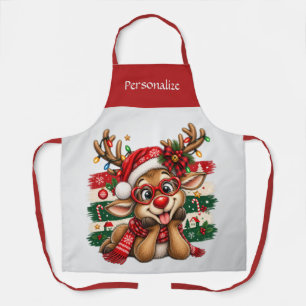 Tablier Joyeux Renne Noël Personnalisé Fêtes