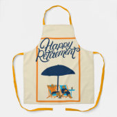 Tablier Joyeux Retraite Plage Tout-En-Plan Imprimer Tablie (Recto)