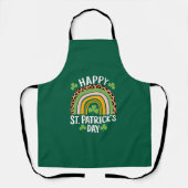 Tablier Joyeux Saint Patrick's Day Shamrock arc-en-ciel (Recto)