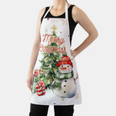 Tablier Joyeux sapin de Noël Snowman et présents (Insitu)