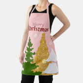 Tablier Joyeux sapin rose (Insitu)