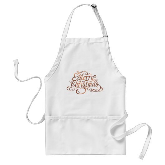 Tablier Joyeux script de Noël en cuivre (Devant)