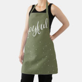 Tablier Joyeux Script Olive Green Simple Noël (Insitu)