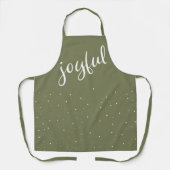 Tablier Joyeux Script Olive Green Simple Noël (Recto)