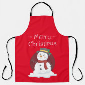 Tablier Joyeux Snowman de Noël (Recto)