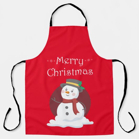 Tablier Joyeux Snowman de Noël (Recto)