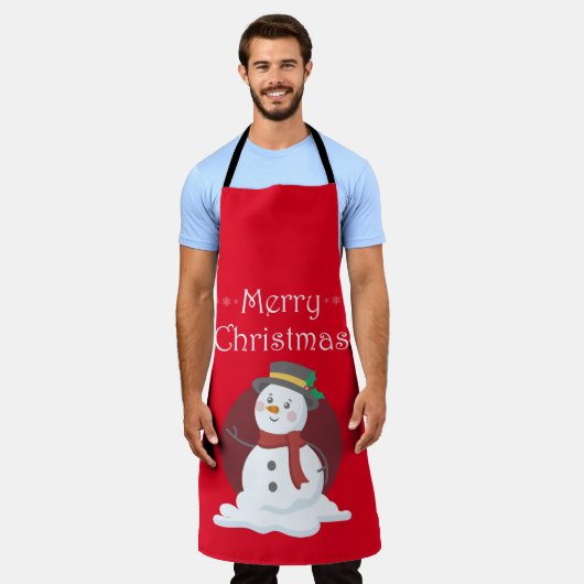 Tablier Joyeux Snowman de Noël (Porté)