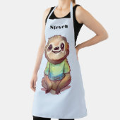 Tablier Joyeux sourire assis sur une parcelle détendue (Insitu)