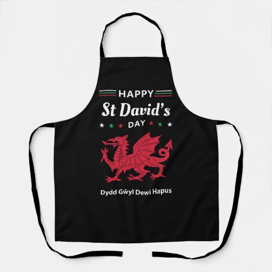 Tablier Joyeux St David's Day Dydd Gala Gallois Dewi Hapus (Recto)