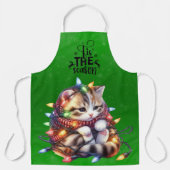Tablier Joyeux Tabby Kitten De Noël Aux Lumières Tangées (Recto)