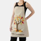 Tablier Joyeux Thanksgiving avec Arbre, Renard & Citrouill (Insitu)