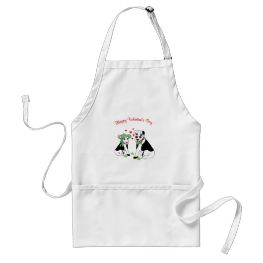 Tablier Joyeux Valentines Jour Chiens mignons Aimer (Devant)
