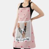 Tablier Joyeux Wooflentines Avec Photo Chien | Rouge et ro (Insitu)